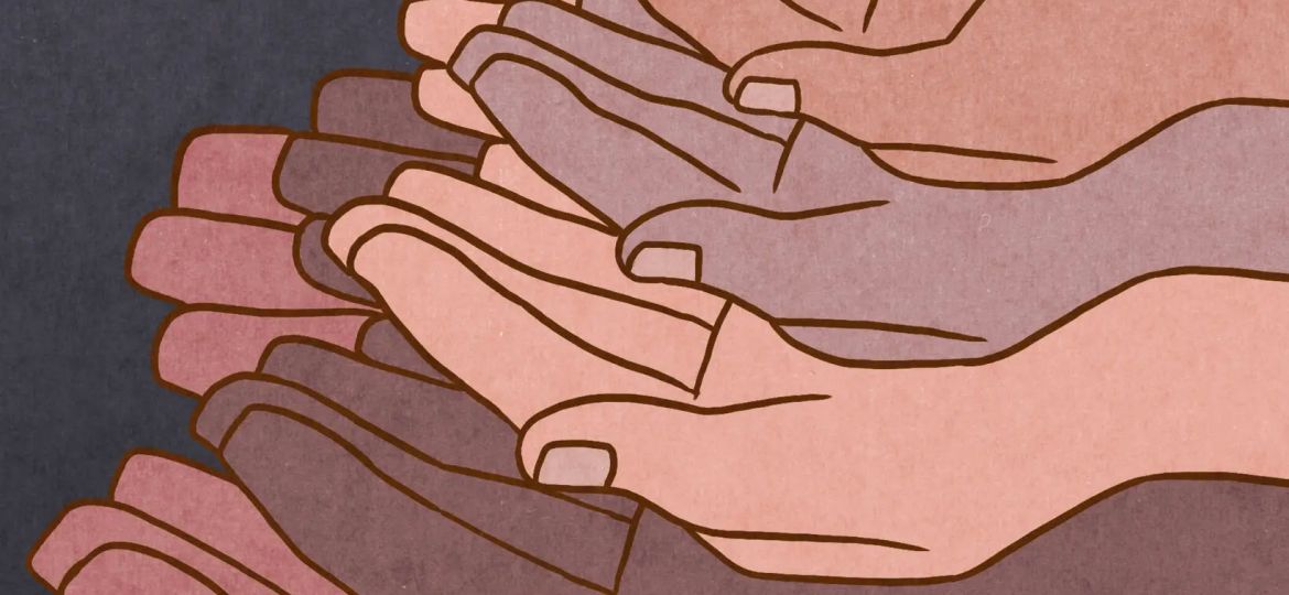 Group of hands stack on each other